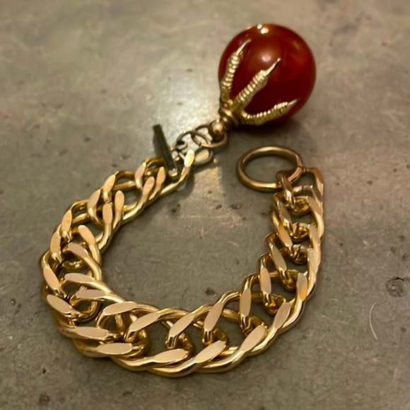 Jewelry - Vintage Victorian Edwardian style ball and claw chicken foot charm bracelet